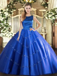 Trendy Sleeveless Appliques Lace Up 15 Quinceanera Dress