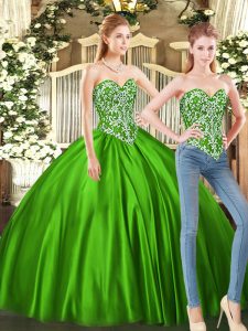 Low Price Sweetheart Sleeveless Lace Up Quinceanera Dress Green Tulle