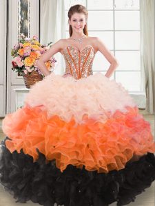 Most Popular Floor Length Ball Gowns Sleeveless Multi-color 15 Quinceanera Dress Lace Up