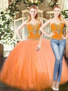 Discount Sleeveless Lace Up Floor Length Beading Sweet 16 Dresses