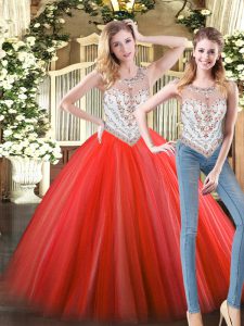 Sleeveless Beading Zipper Quinceanera Dresses