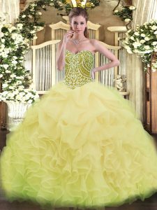 Glamorous Sleeveless Ruffles Lace Up Quinceanera Gowns