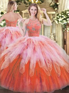 Floor Length Ball Gowns Sleeveless Multi-color 15th Birthday Dress Zipper