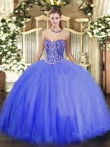 Noble Sleeveless Lace Up Floor Length Beading Vestidos de Quinceanera