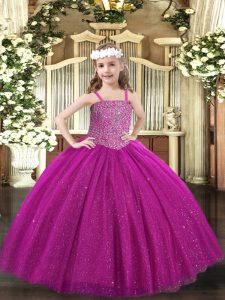 Adorable Sleeveless Beading Lace Up Kids Formal Wear