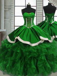 Sleeveless Lace Up Floor Length Beading and Ruffles Quinceanera Dresses