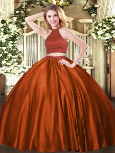 Sleeveless Backless Floor Length Beading Vestidos de Quinceanera