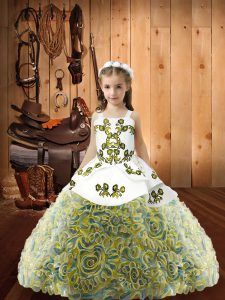 Low Price Floor Length Multi-color Pageant Gowns For Girls Straps Sleeveless Lace Up