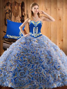 Fashionable With Train Multi-color Quinceanera Dresses Sweetheart Sleeveless Sweep Train Lace Up