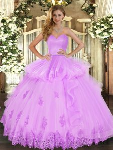 Edgy Headpieces Sleeveless Beading and Appliques and Ruffles Lace Up Ball Gown Prom Dress