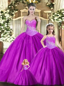 Dramatic Sleeveless Tulle Floor Length Lace Up Quinceanera Gowns in Red with Beading and Ruching