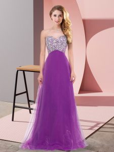 Inexpensive Floor Length Empire Sleeveless Eggplant Purple Quinceanera Dama Dress Lace Up