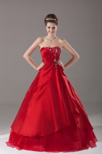 Fantastic Floor Length Wine Red Quinceanera Dress Strapless Sleeveless Lace Up