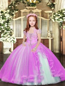 Enchanting Sleeveless Beading Lace Up Kids Formal Wear