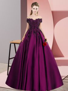 Pretty Purple Sweet 16 Dress Sweet 16 and Quinceanera with Lace Off The Shoulder Sleeveless Zipper