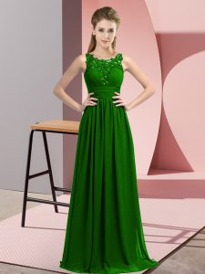 Dark Green Damas Dress Wedding Party with Beading and Appliques Scoop Sleeveless Zipper