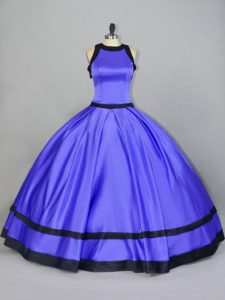 Customized Purple Zipper Ball Gown Prom Dress Ruching Sleeveless Floor Length