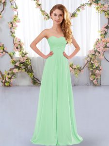 Apple Green Vestidos de Damas Wedding Party with Ruching Sweetheart Sleeveless Lace Up