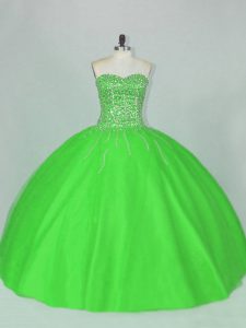 Sleeveless Beading Lace Up Sweet 16 Dress