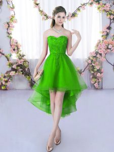 Perfect Green Sweetheart Neckline Lace Quinceanera Dama Dress Sleeveless Lace Up