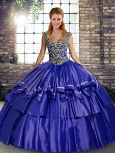 Gorgeous Sleeveless Lace Up Floor Length Beading and Ruffled Layers 15 Quinceanera Dress