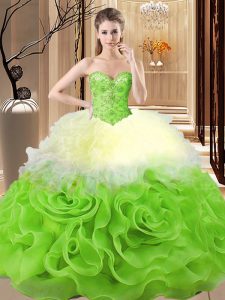 Floor Length Ball Gowns Sleeveless Multi-color Sweet 16 Quinceanera Dress Lace Up