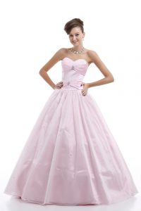 Deluxe Pink Sweetheart Lace Up Beading Sweet 16 Quinceanera Dress Sleeveless