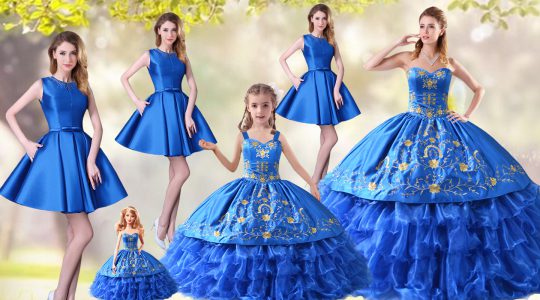 Spectacular Blue 15 Quinceanera Dress Sweetheart Sleeveless Lace Up