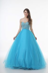 Nice Baby Blue Sleeveless Tulle Lace Up Quinceanera Dress for Sweet 16 and Quinceanera