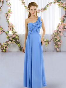 Fashion Sleeveless Lace Up Floor Length Hand Made Flower Court Dresses for Sweet 16