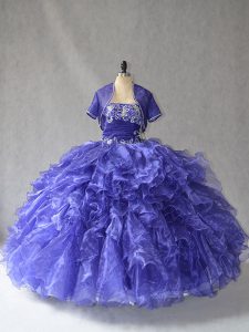 Sleeveless Beading and Ruffles Lace Up 15 Quinceanera Dress