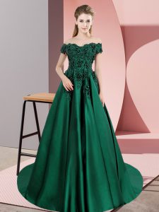 Hot Sale Lace Vestidos de Quinceanera Green Zipper Sleeveless Court Train