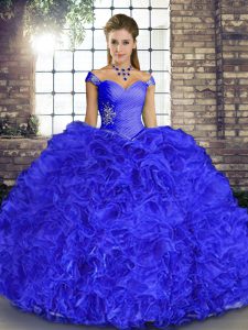 Shining Organza Sleeveless Floor Length Sweet 16 Quinceanera Dress and Beading and Ruffles