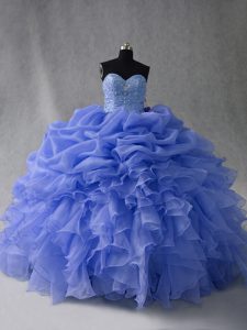 Exquisite Sleeveless Lace Up Floor Length Beading and Ruffles and Pick Ups 15th Birthday Dress