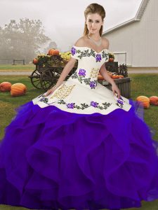 Customized Sleeveless Embroidery and Ruffles Lace Up 15th Birthday Dress