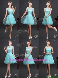 Glittering High-neck Sleeveless Tulle Dama Dress for Quinceanera Beading and Lace and Appliques and Belt Lace Up