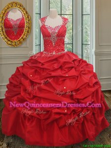 Fabulous Straps Straps Cap Sleeves Beading and Pick Ups Lace Up Quinceanera Dress