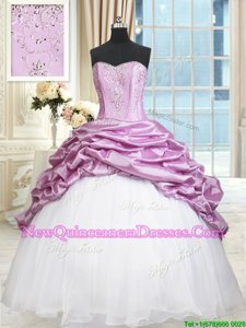 Custom Design Multi-color Lace Up 15 Quinceanera Dress Beading and Pick Ups Sleeveless Floor Length