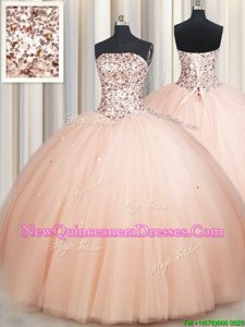 Sleeveless Lace Up Floor Length Beading Sweet 16 Dresses