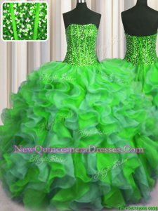 Nice Visible Boning Bling-bling Floor Length Ball Gowns Sleeveless Multi-color Vestidos de Quinceanera Lace Up