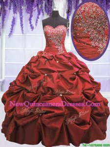 Lovely Beading and Pick Ups Sweet 16 Quinceanera Dress Coral Red Lace Up Sleeveless Floor Length