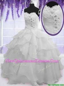 Adorable Sleeveless Beading and Ruffled Layers Lace Up Sweet 16 Dress