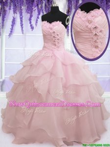 Dramatic Sleeveless Ruffled Layers Lace Up 15 Quinceanera Dress