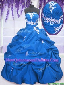 Sleeveless Appliques and Pick Ups Lace Up Sweet 16 Quinceanera Dress