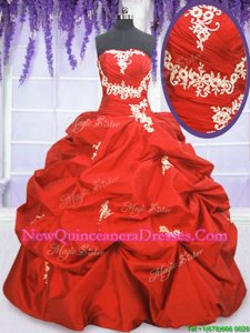 Most Popular Appliques and Ruching and Pick Ups Sweet 16 Dress Coral Red Lace Up Sleeveless Floor Length