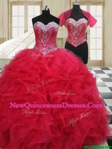 Unique Sweetheart Sleeveless Organza Sweet 16 Dresses Beading Lace Up