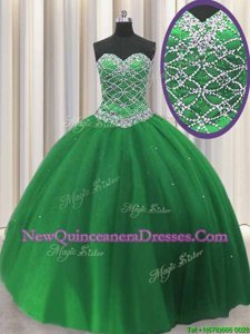 Graceful Sleeveless Beading Lace Up 15th Birthday Dress