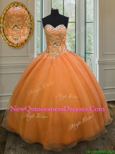 Modern Sweetheart Sleeveless Organza Quinceanera Dress Beading Lace Up