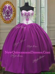 Ideal Ball Gowns Sweet 16 Dresses Purple Sweetheart Taffeta Sleeveless Floor Length Lace Up