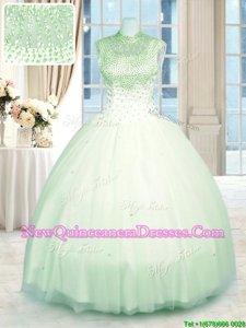 Admirable Beading Sweet 16 Dresses Yellow Green Zipper Sleeveless Floor Length